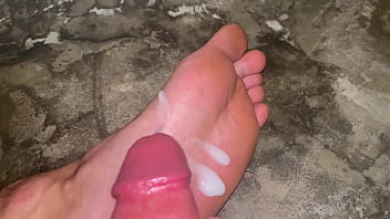 Preview 4 of Huge Shemale Cock - Teen cums on feet