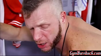 Preview 2 of Turkish Crossdresser 2 - GymBareback.com- Coach rides Sports jock cock in the gym
