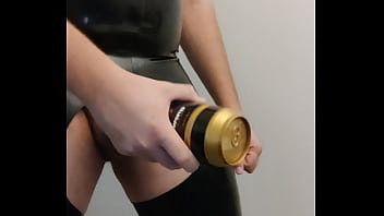 Preview 1 of Hq Porn Jav Celp - Buttplug using masturbator in latex costume