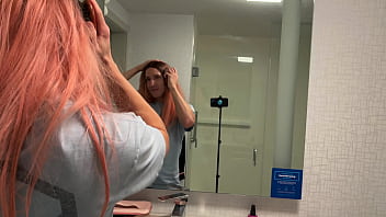 Preview 2 of Moon Big Ass Son See - Guy Tries on Female Wig