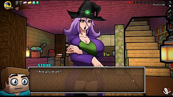 Preview 3 of Aunti Sex Vid0s - HornyCraft [ Parody Hentai game PornPlay ] Ep.16 The witch is collecting my sperm to make potion with a hot handjob