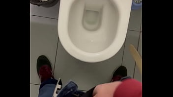 Preview 1 of Nadia Alis - My dick cums in a public toilet close up