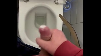 Preview 4 of Nadia Alis - My dick cums in a public toilet close up