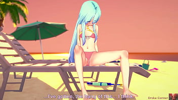 Preview 2 of Priyank And Nitu Xxx - Sex at the beach,  young cute 19 year old blue haired girl,  fucked hard missionairy in koikatsu