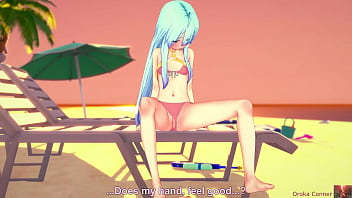 Preview 4 of Priyank And Nitu Xxx - Sex at the beach,  young cute 19 year old blue haired girl,  fucked hard missionairy in koikatsu
