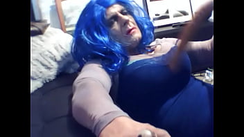 Preview 3 of Gay Pdaddy - kinky cd krissy phx deep throating a 10 plus inch dildo