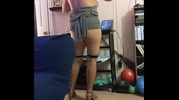 Preview 2 of Jabar Dast Chudae - Hotwife Steffi grey slutty pussy dance
