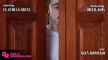 Preview 2 of Brazil Sex Sister - GIRLSRIMMING - Threesome rimming action with busty Claudia Garcia &amp_ Alex Romero &amp_ Devils Kos