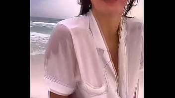 Preview 2 of Desi Homemade Sfrip - McKinley Bethel showing her boobs in beach