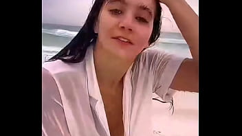 Preview 1 of Desi Homemade Sfrip - McKinley Bethel showing her boobs in beach