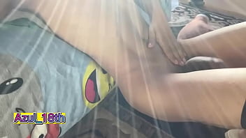 Preview 2 of Brutal Foot Fuck - Hot twink records his naked body with his new mobile phone and publishes the video