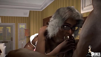 Preview 2 of Gurl Maxsico - Big booty Granny deep throats BBC while big booty alien takes a human dick