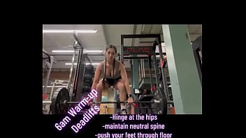 Preview 3 of Gvagvi Marathon Video - 6am-Warm-Up Deadlifts-Hinge at the hips-maintain neutral spine -push your feet through floor-pull weight up-keep bar ...