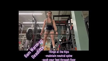 Preview 1 of Gvagvi Marathon Video - 6am-Warm-Up Deadlifts-Hinge at the hips-maintain neutral spine -push your feet through floor-pull weight up-keep bar ...