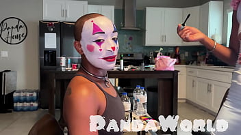 Preview 1 of Xxxxxxxxxxccc Vedio - Clown Bald Ebony Cleo Panda BJ BBC Riding