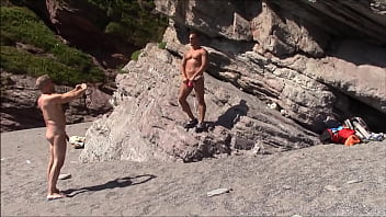 Preview 4 of Tongue Fucking Arse - underwear photoshoot on a public beach