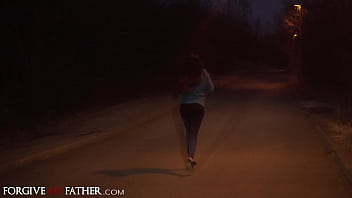 Preview 1 of Bik Tisjapan - Forgive Me Father - Fitness blogger with tight firm gym body on a late night jog accepts risky deal to get fucked by big cock in the back of mobile confessions van