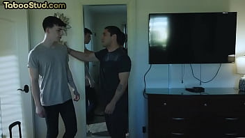 Preview 1 of Father And Dutaar Xex Vidio - Stepbrother twink rimmed and fucked in the kitchen by stud