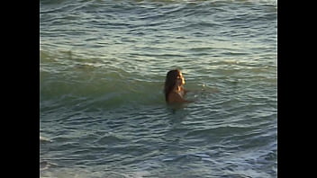 Preview 2 of Abella Danger Workout - NAKED GIRL ON THE PUBLIC BEACH