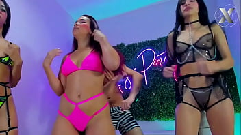 Preview 4 of La Viuda Cachonda 3 - Dancing in underwear with my three favorite whores