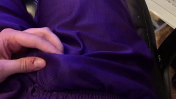 Preview 1 of Under 13 Age Sex - Solo male rubs one out and cums in his purple shorts