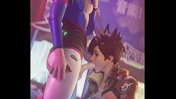 Preview 1 of Euorotic Tv Ava Strip Shows - Overwatch Futa Dva Getting Head From Tracer