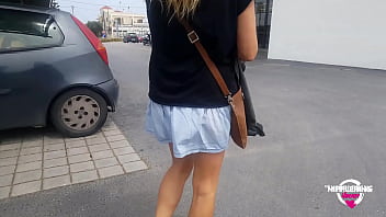 Preview 1 of Barbera Moose - nippleringlover kinky mother braless no panties flashing pierced tits and pussy in public