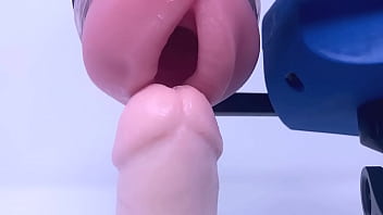 Preview 2 of Sunny Lieon Xxx Oil 3gp - Rubjoy using some fleshlights on a stunt cock - even a vibrating tongue