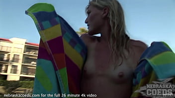 Preview 4 of Classic Sex Movei - pretty florida teen with tiny tits loves to pose naked outdoors,  especially at the beach