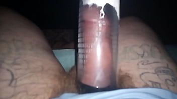 Preview 1 of Jiga Sali - I&#039_m pumping my dick with a vacuum pump! My cock has become THICK and HARD like a sausage!