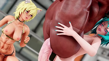 Preview 3 of 4 Girls And 1 Boy X Videos - Lewd Gym 2 HD
