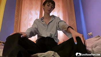 Preview 1 of Natadha Stars - Short haired brunette girl gets excited ended with pussy fingering