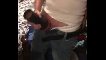 Preview 2 of Agust Xx - Jerking off with my pocket pussy in front of the mirror