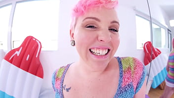 Preview 2 of Sex Antonio Sliman - CAROLINE CROSS aka MILEY MAY Cute Cubby Blonde Coed Huge Cock POV Blowjob and Cum Swallow