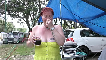 Preview 2 of Kendra Lust Mom Hard Fuck Son - Blatant Public Display at the local Holiday Park by trashy Kiwi MILF. Trailer