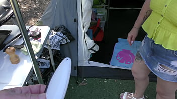 Preview 1 of Kendra Lust Mom Hard Fuck Son - Blatant Public Display at the local Holiday Park by trashy Kiwi MILF. Trailer