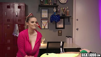 Preview 1 of Russian Sweat Licking - Physical therapy is kinky but big cock client really liked it by two teens Amber Alena and sexy Codi Vore