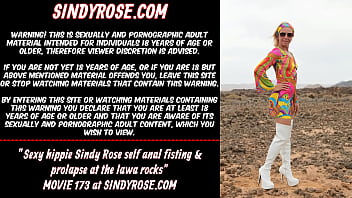 Preview 1 of Hd Fuii Xxx Porn Com - Sexy hippie Sindy Rose self anal fisting &amp_ prolapse at the lawa rocks