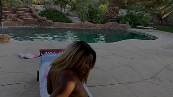 Preview 1 of Paris Jolie - Nina Rivera does a live show and gets freaky in the pool. Cu see her strip down to nothing and give a hot solo show