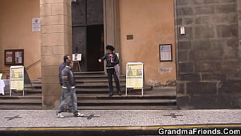 Preview 1 of South Indian Sexxx Telugu - Two friends pick up old granny from the street