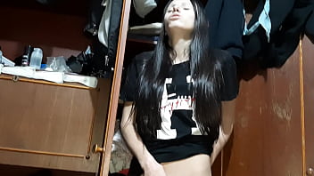 Preview 1 of Huge Floppy Hangers - I caught my neighbor masturbating and started masturbating too - Lesbian Illusion Girls