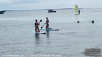 Preview 1 of Xxx Bf Girls And Animal - 4 gorgeous instagram models naked on a beach while on vacation