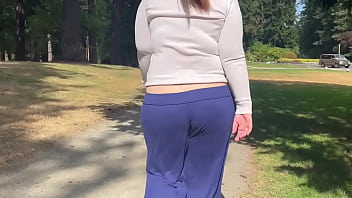 Preview 2 of Bi Couple And Tranny - Showing My Big Butt To Strangers At The Park