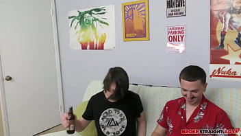 Preview 1 of Fuckmom Cumshot On Ass - BrokeStraightBoys: Justin Fucks Liam Raw