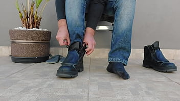 Preview 2 of Ngewe Pantan - PUTTING ON THE WORK BOOT - MLV07 (NEW BOOT)