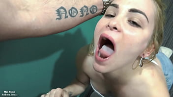 Preview 2 of Summer Brielle Ryan - Hotel stairs blowjob after party - Spit fetish - cum swallow