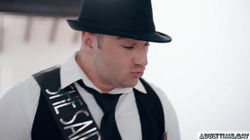 Preview 2 of Bbw Adrianne - Lucca got creampie inside Michael sweet hole. Michael,  is enjoying his bachelor party when Michael opens his eyes,  he finds himself staring at Lucca Mazzi and start kissing and ofcourse fucking
