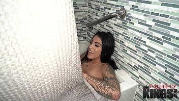 Preview 1 of Sunny Leone Coda Vaty Huy Hi - FilthyPov - Stepbrother Hides From Annoying Girlfriend To Fuck His Gorgeous Stepsister In The Bathroom