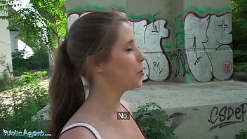 Preview 2 of Top 10 Poran Videos Of The Week - Public Agent attractive young brunette Belgian tourist with natural big tits and blue eyes accepts cash to take a huge cock inside her mouth and shaved pussy outdoors in public