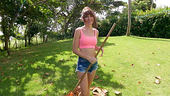 Preview 1 of Indian Unty Sex Telugu - Sexy Gardener in Short Jeans Gets MULTIPLE CREAMPIE to Huge SQUIRTING PUSSY